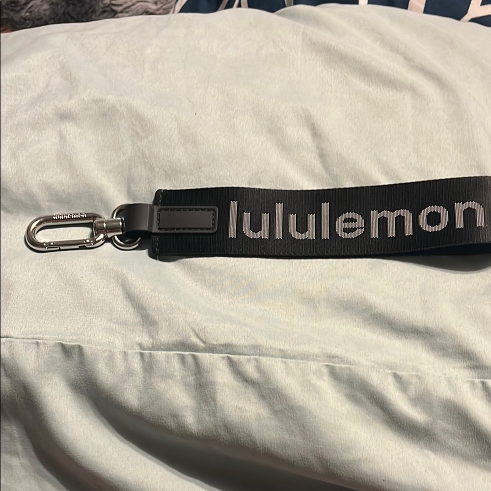 Lululemon Silver and Black Keychain